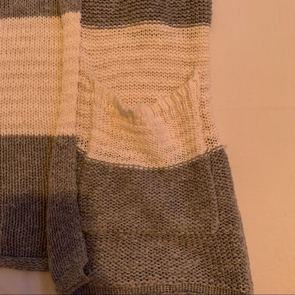 White and Gray Striped Cardigan - Picture 3 of 5